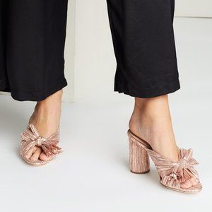 {Loeffler Randall} Rose Gold Bridal Penny Knot sandal sz 9